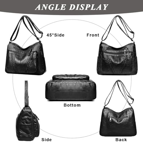 PALAY® Fashion Shoulder Bag for Women PU Leather Multi-Layer Compartment Sling Tote Crossbody Pouch Casual Travel Daily Commuting 3 PCS PALAY® Fashion Shoulder Bag for Women PU Leather Multi-Layer Compartment Sling Tote Crossbody Pouch Casual Travel Daily Commuting 3 PCS